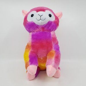 ToyMax Rainbow Llama Plush 12 in Stuffed Animal Kids Toy Colorful Pink Purple